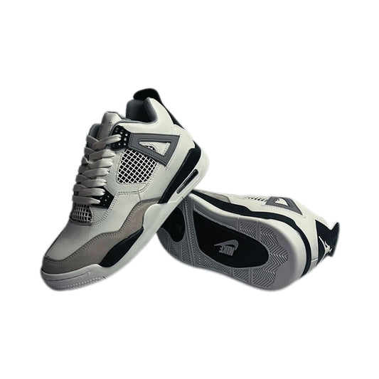 Retro 4 Blanco Gris Negro