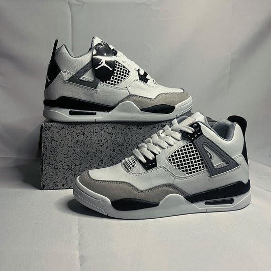 Retro 4 Blanco Gris Negro
