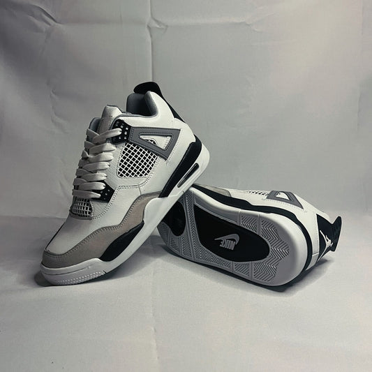 Retro 4 Blanco Gris Negro