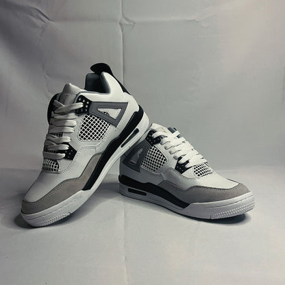 Retro 4 Blanco Gris Negro