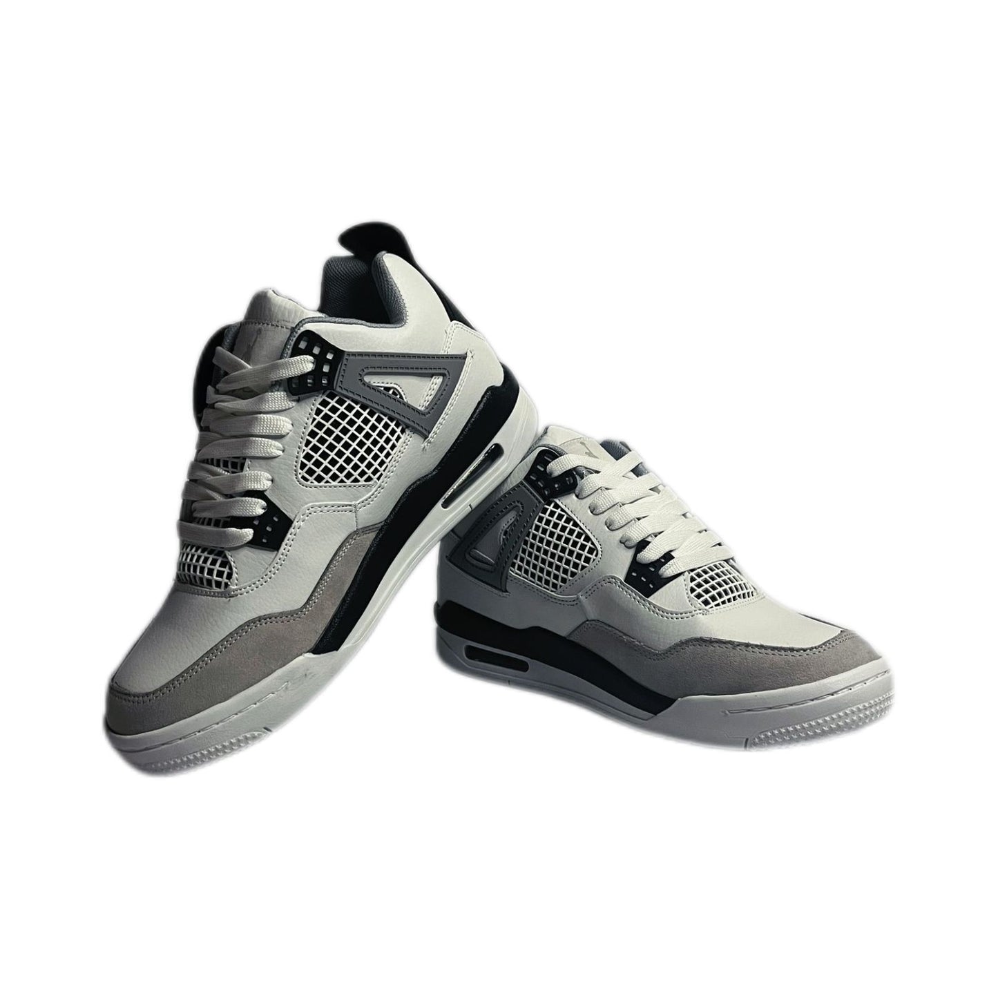 Retro 4 Blanco Gris Negro
