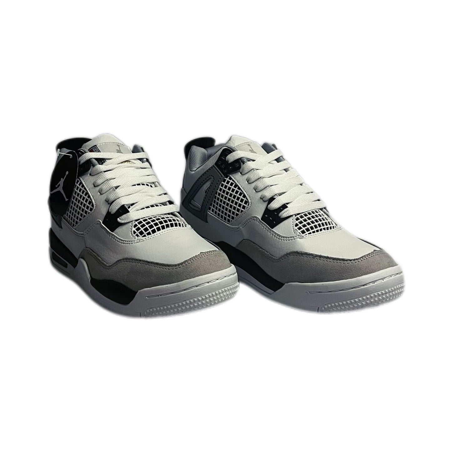 Retro 4 Blanco Gris Negro