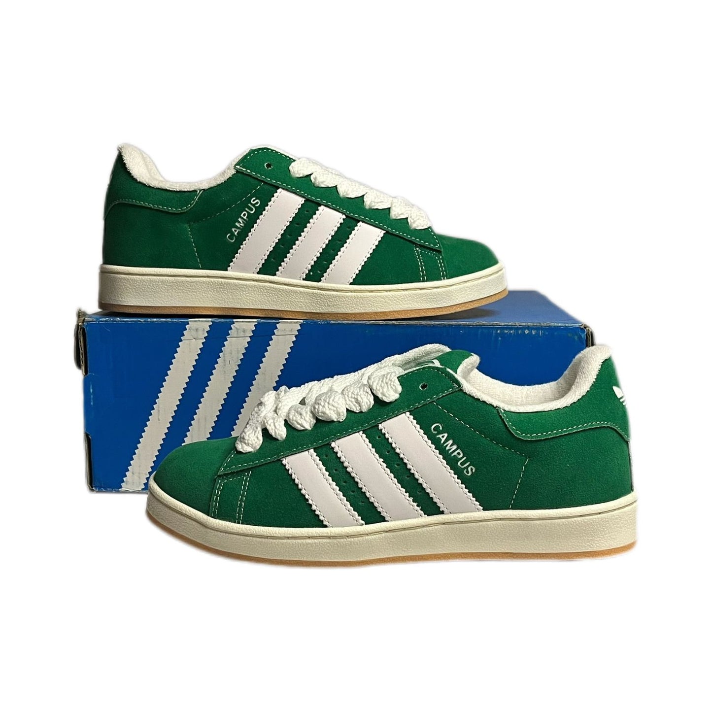 Tenis Campus Verde Blanco